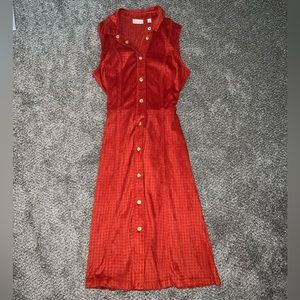 Eva Mendes suede button down dress